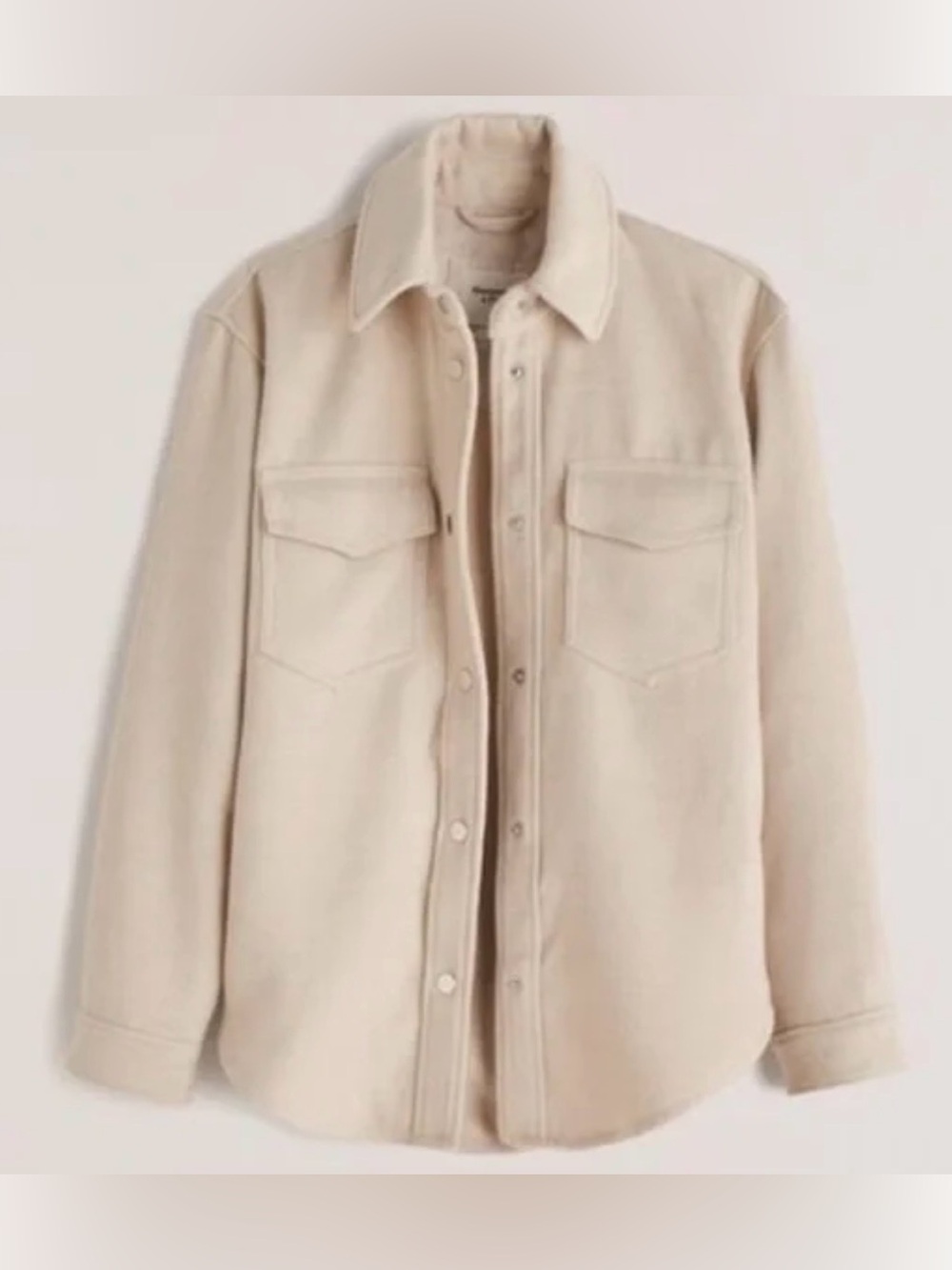 Abercrombie Cream Heavy Weight Fleece Shacket